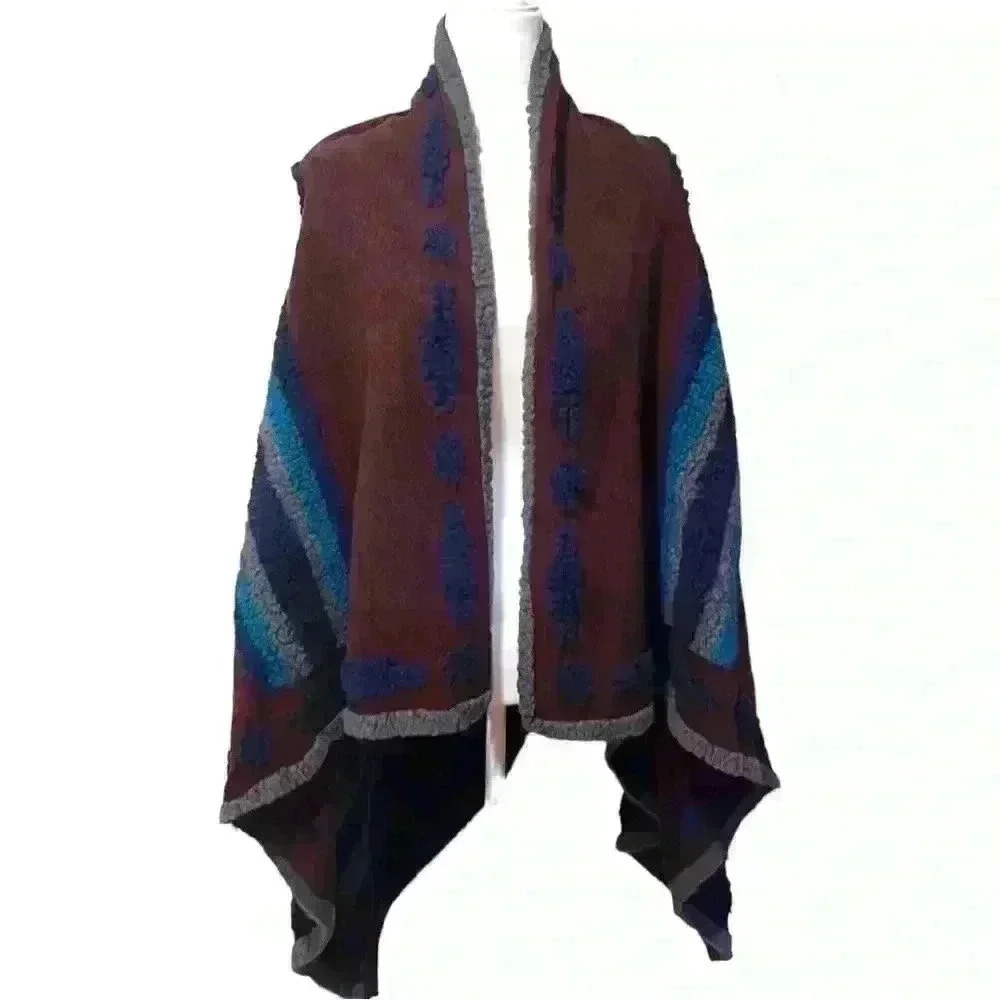 Ryan Micheal Woman’s cardigan sleeveless Southwestern Duster Wool Blend BoHo​